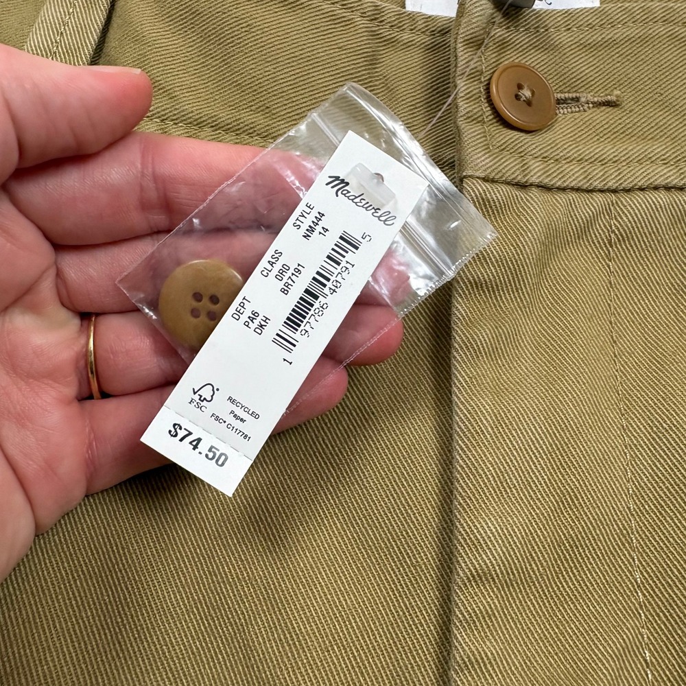 Madewell The Harlow Pleated High Waist Cargo Short Women's‎ 14 - Picture 2 of 7